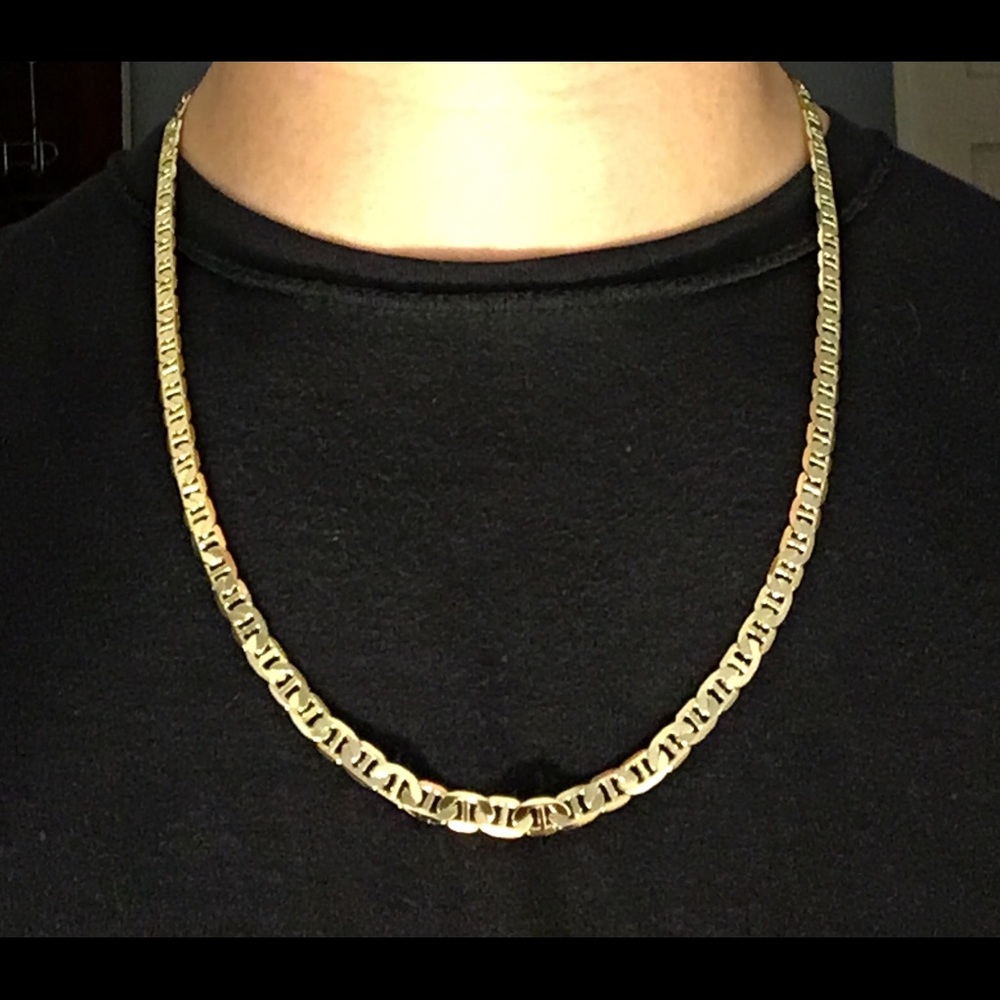 Gold Chain Mariner Link 24in 6mm